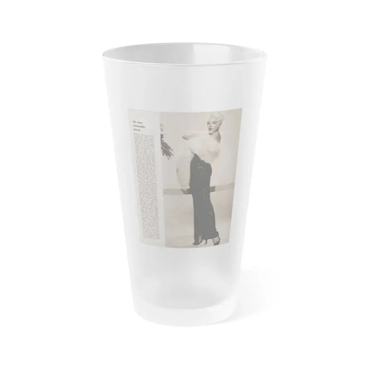 Sheree North #343 - 1 8x10 Page of B&W Glamour Photo with, Short Article from Movie Star Magazine Circa 1950's1 (Vintage Female Icon) Frosted Pint Glass 16oz 16oz Frosted - Go Mug Yourself