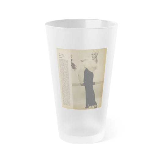 Sheree North #343 - 1 8x10 Page of B&W Glamour Photo with, Short Article from Movie Star Magazine Circa 1950's (Vintage Female Icon) Frosted Pint Glass 16oz-16oz-Frosted-Go Mug Yourself
