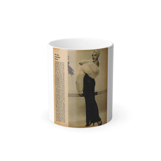 Sheree North #343 - 1 8x10 Page of B&W Glamour Photo with, Short Article from Movie Star Magazine Circa 1950's (Vintage Female Icons) Color Changing Mug 11oz-11oz-Go Mug Yourself