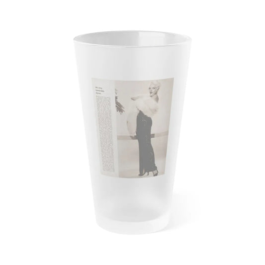 Sheree North #343 - 1 8x10 Page of B&W Glamour Photo with, Short Article from Movie Star Magazine Circa 1950's1 (Vintage Female Icon) Frosted Pint Glass 16oz-16oz-Frosted-Go Mug Yourself