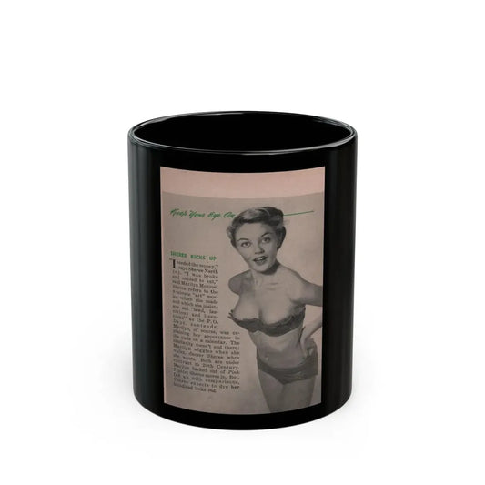 Sheree North #344 - Pages 1 of 1 with, 1 Full Page B&W Photo & Brief Article from People Today Pocket Magazine 4-21-54 (Vintage Female Icon) Black Coffee Mug 11oz - Go Mug Yourself