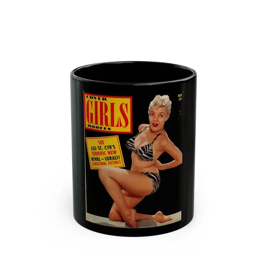Sheree North #345 - Sheree on Front Cover in Color of Cover Girls Models Mag. May '53 (Vintage Female Icon) Black Coffee Mug 11oz - Go Mug Yourself