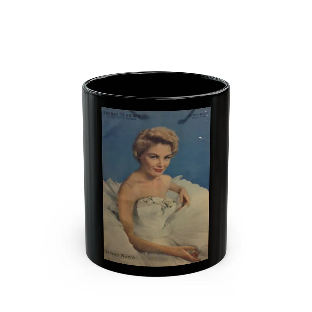 Sheree North #346 (Vintage Female Icon) Black Coffee Mug-11oz-Go Mug Yourself
