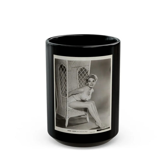 Sheree North #347 - 8x10 B&W Vintage Full Body 2-Piece Bikini Cheesecake Photo (Vintage Female Icon) Black Coffee Mug-15oz-Go Mug Yourself