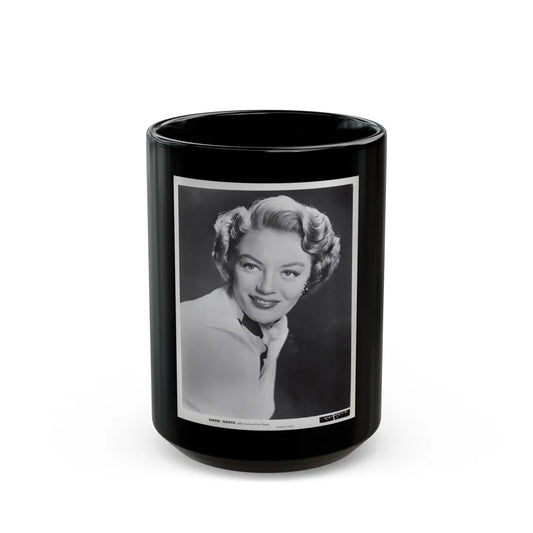Sheree North #354 - 8x10 Vintage B&W Upper Body Photo (Vintage Female Icon) Black Coffee Mug-15oz-Go Mug Yourself