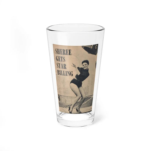 Sheree North #361 - [Pages 5] Pages 1 of 9 with Sheree+1 B&W Photo & Headline from EYE Digest Mag. Nov. '54 (Vintage Female Icon) Pint Glass 16oz 16oz - Go Mug Yourself