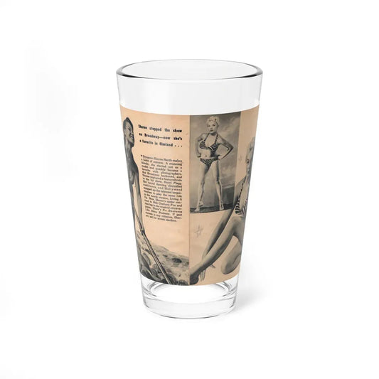 Sheree North #362 - [Pages 6 & 7] Pages 2 & 3 of 9 with, Sheree+3 B&W Photos, Short Article & More from EYE Digest Mag. Nov. '54 (Vintage Female Icon) Pint Glass 16oz 16oz - Go Mug Yourself