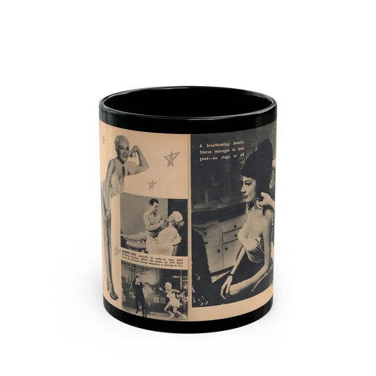 Sheree North #363 - [Pages 8 & 9] Pages 4 & 5 of 9 with, Sheree+4 B&W Photos & 2 Captions from EYE Digest Mag. Nov. '54 (Vintage Female Icon) Black Coffee Mug 11oz - Go Mug Yourself