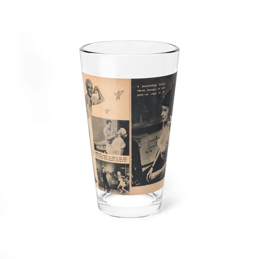 Sheree North #363 - [Pages 8 & 9] Pages 4 & 5 of 9 with, Sheree+4 B&W Photos & 2 Captions from EYE Digest Mag. Nov. '54 (Vintage Female Icon) Pint Glass 16oz 16oz - Go Mug Yourself