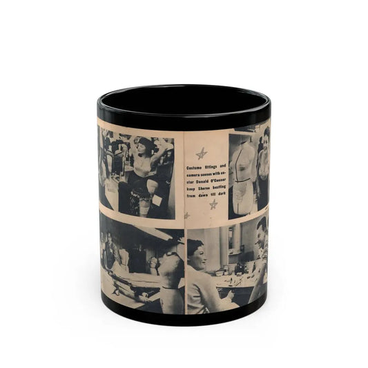 Sheree North #364 - [Pages 10 & 11] Pages 6 & 7 of 9 with, Sheree+4 B&W Photos & 1 Caption from EYE Digest Mag. Nov. '54 (Vintage Female Icon) Black Coffee Mug 11oz - Go Mug Yourself