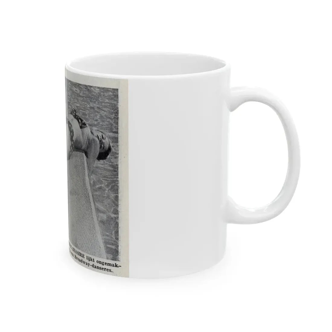 Sheree North #366 - 1 Medium B&W Cheesecake Photo in 2-Piece Bikini from on Page 7 from DE LACH Dutch Film Star Mag. 12-30-55 (Vintage Female Icon) White Coffee Mug - Go Mug Yourself