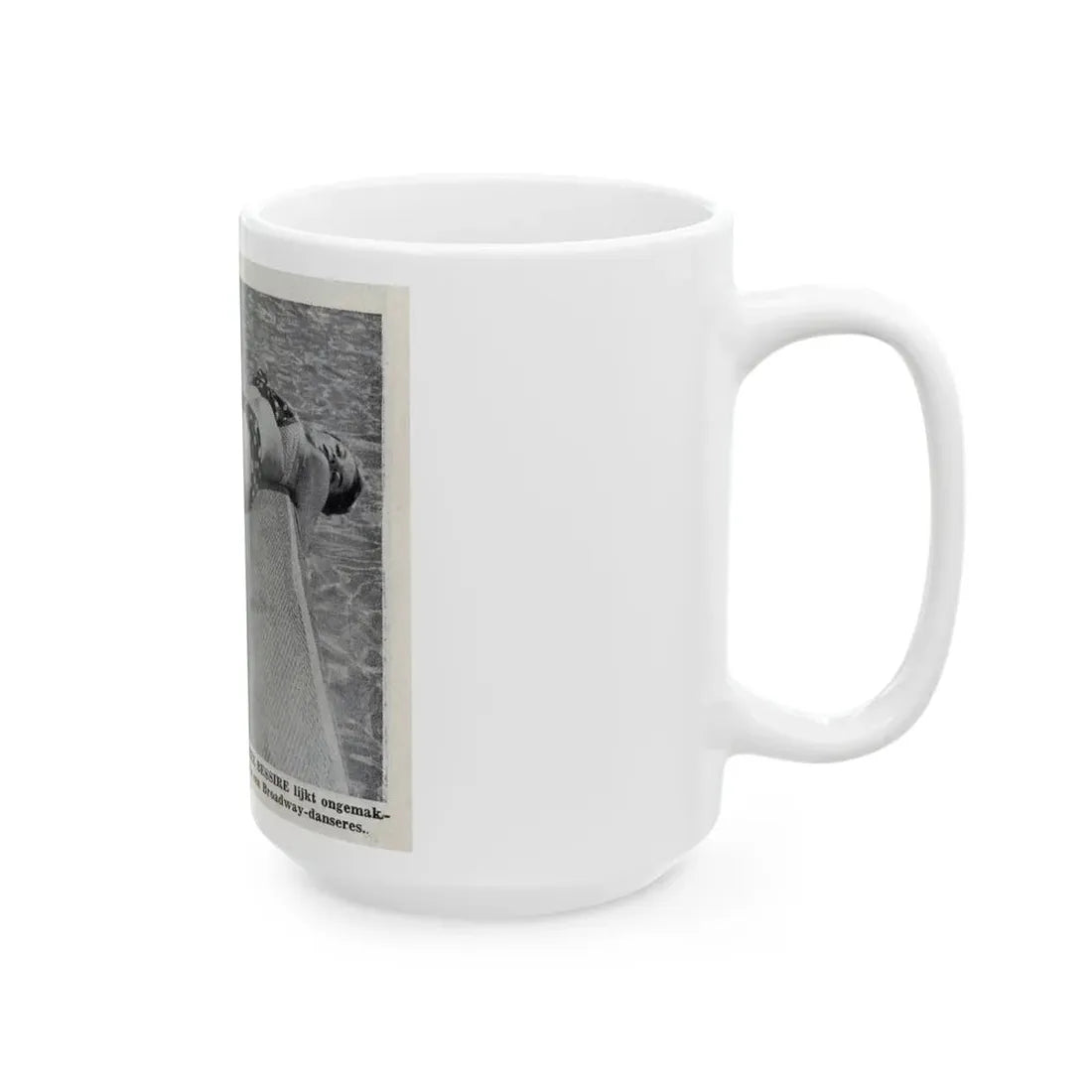 Sheree North #366 - 1 Medium B&W Cheesecake Photo in 2-Piece Bikini from on Page 7 from DE LACH Dutch Film Star Mag. 12-30-55 (Vintage Female Icon) White Coffee Mug - Go Mug Yourself