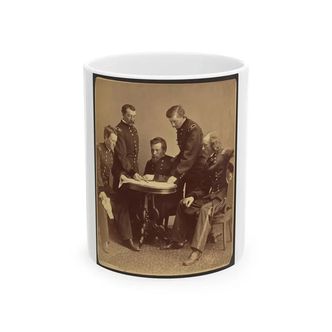 Sheridan And His Generals (U.S. Civil War) White Coffee Mug 11oz - Go Mug Yourself
