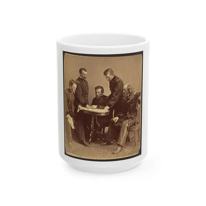 Sheridan And His Generals (U.S. Civil War) White Coffee Mug 15oz - Go Mug Yourself