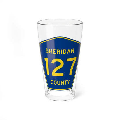 Sheridan County Route 127 WY (Wyoming) (Road Sign) Pint Glass 16oz 16oz - Go Mug Yourself