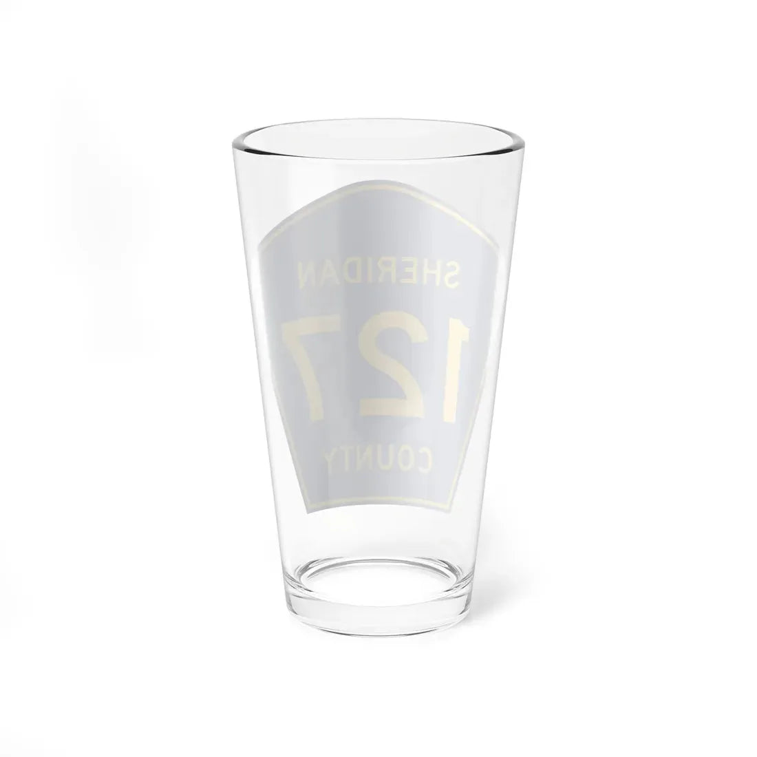 Sheridan County Route 127 WY (Wyoming) (Road Sign) Pint Glass 16oz - Go Mug Yourself