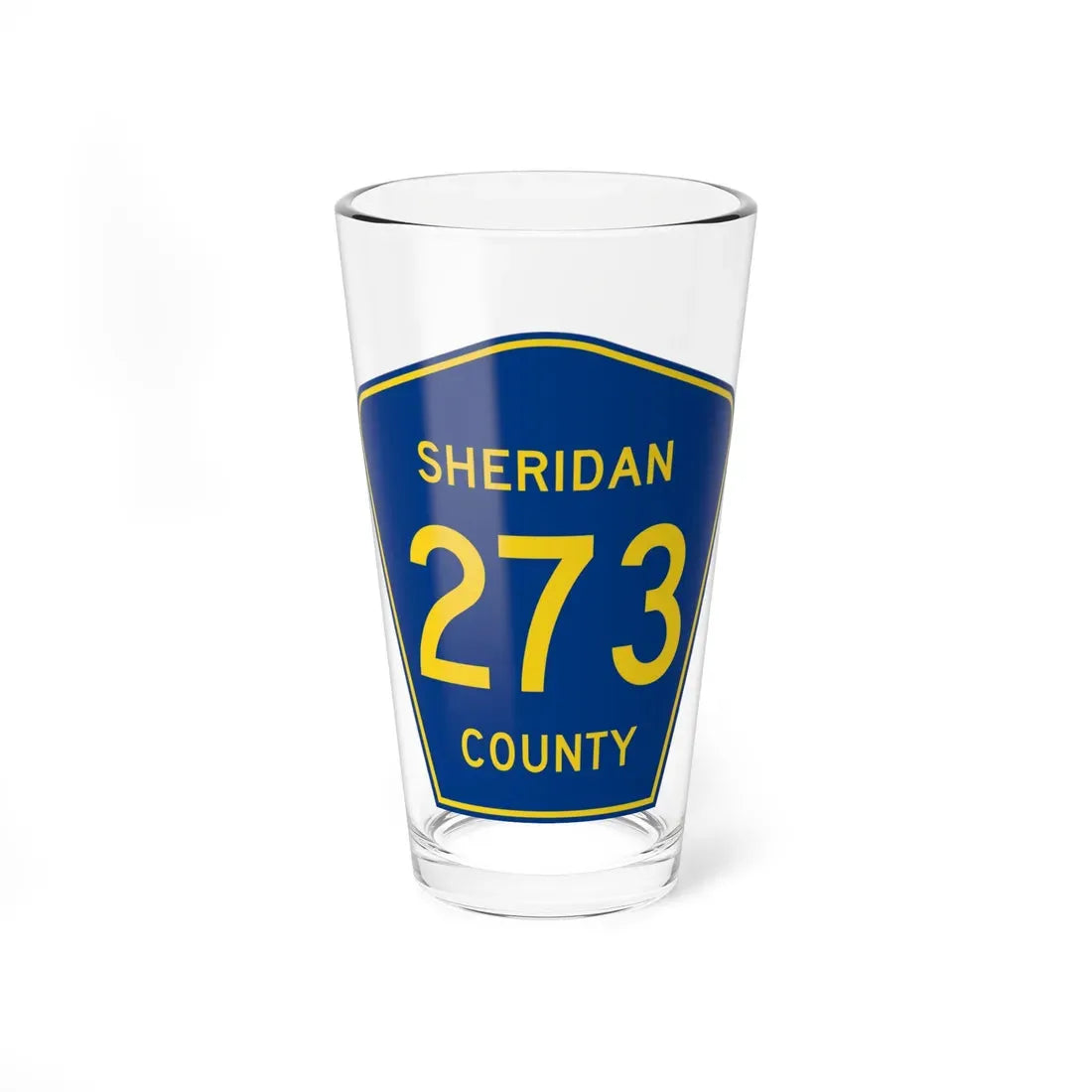 Sheridan County Route 273 WY (Wyoming) (Road Sign) Pint Glass 16oz 16oz - Go Mug Yourself