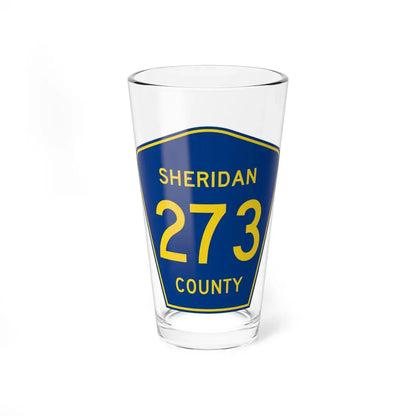 Sheridan County Route 273 WY (Wyoming) (Road Sign) Pint Glass 16oz 16oz - Go Mug Yourself