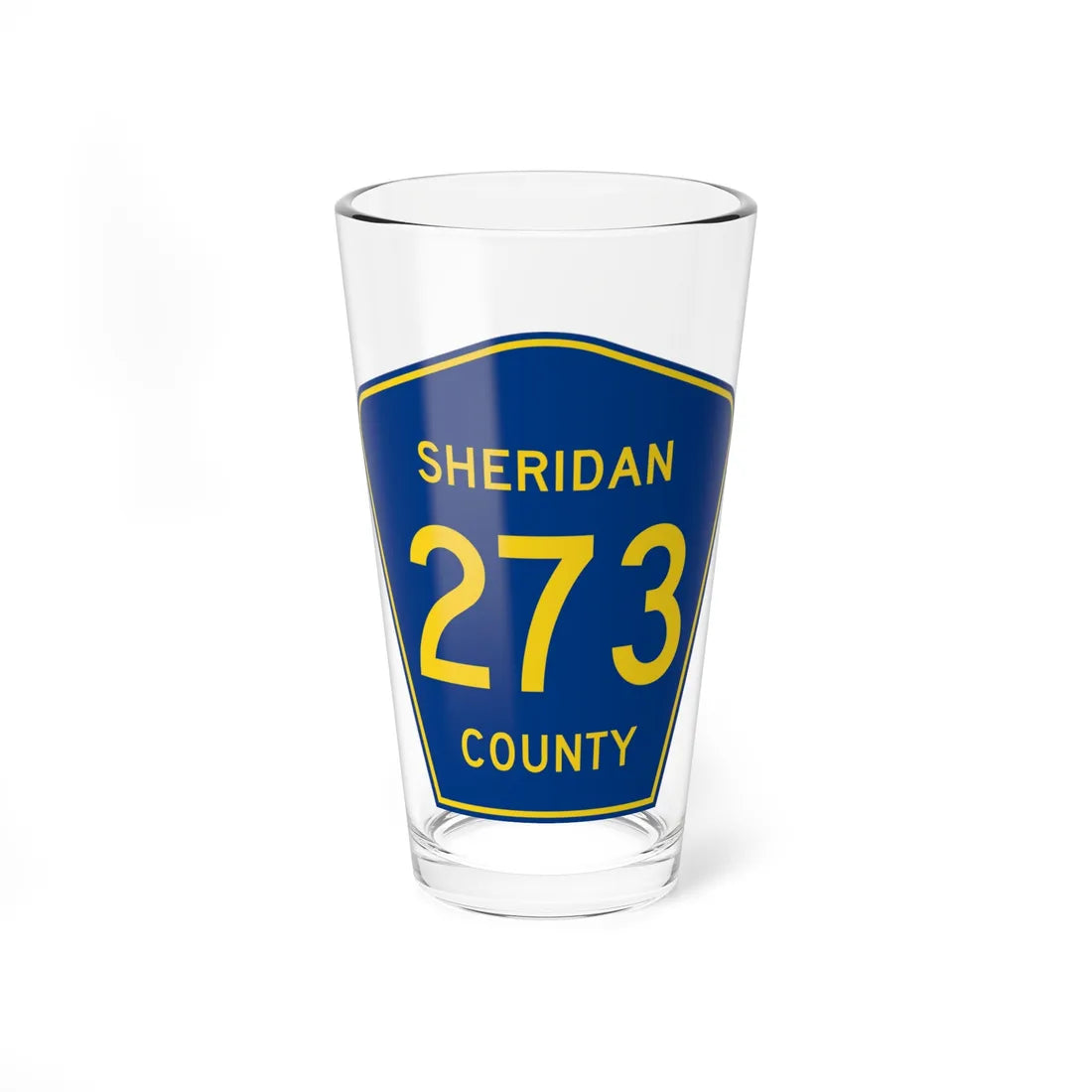 Sheridan County Route 273 WY (Wyoming) (Road Sign) Pint Glss 16oz 16oz - Go Mug Yourself