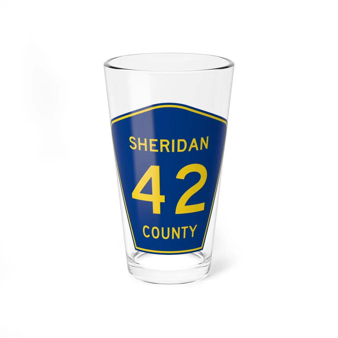 Sheridan County Route 42 WY (Wyoming) (Road Sign) Pint Glss 16oz 16oz - Go Mug Yourself