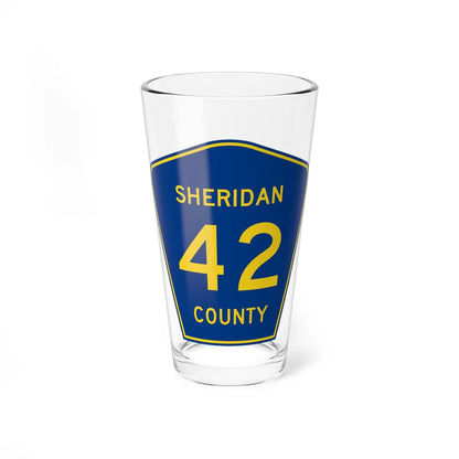Sheridan County Route 42 WY (Wyoming) (Road Sign) Pint Glss 16oz 16oz - Go Mug Yourself