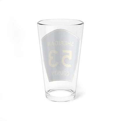 Sheridan County Route 53 WY (Wyoming) (Road Sign) Pint Glass 16oz - Go Mug Yourself