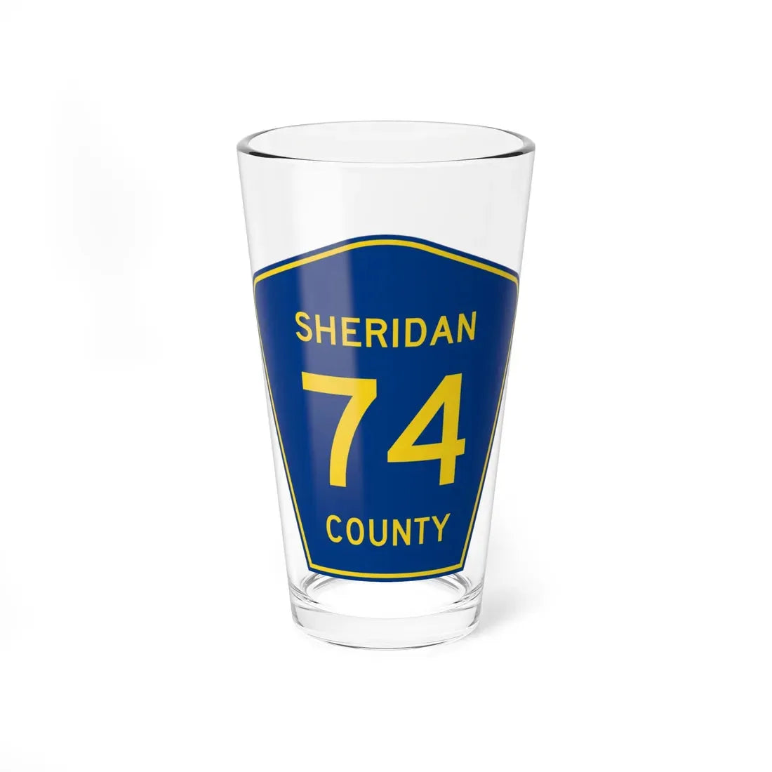 Sheridan County Route 74 WY (Wyoming) (Road Sign) Pint Glass 16oz 16oz - Go Mug Yourself