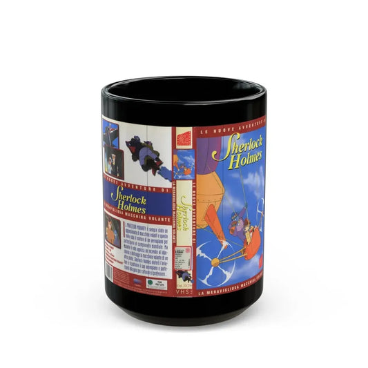 SHERLOCK HOLMES FRENCH CARTOON (VHS COVER) - Black Coffee Mug 15oz - Go Mug Yourself