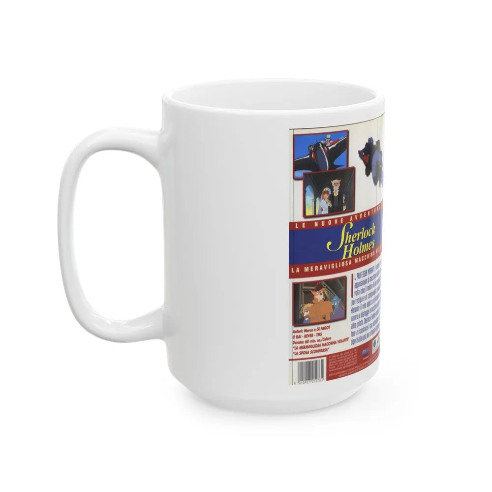 SHERLOCK HOLMES FRENCH CARTOON (VHS COVER) - White Coffee Mug-Go Mug Yourself