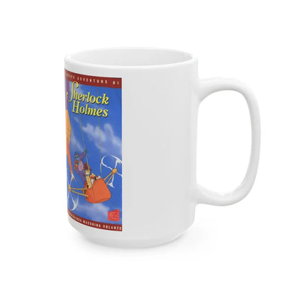 SHERLOCK HOLMES FRENCH CARTOON (VHS COVER) - White Coffee Mug-Go Mug Yourself