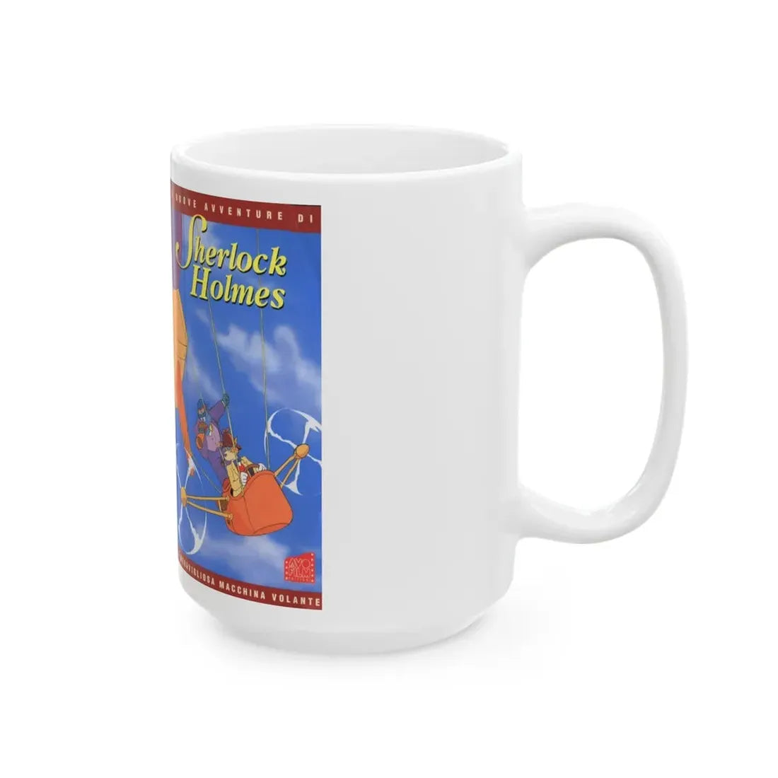 SHERLOCK HOLMES FRENCH CARTOON (VHS COVER) - White Coffee Mug - Go Mug Yourself