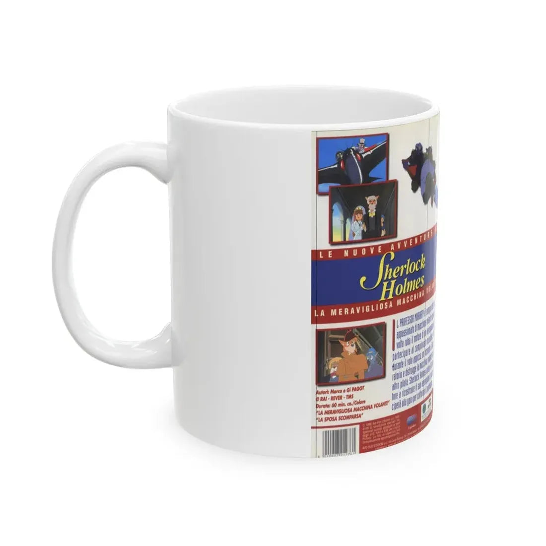 SHERLOCK HOLMES FRENCH CARTOON (VHS COVER) - White Coffee Mug - Go Mug Yourself