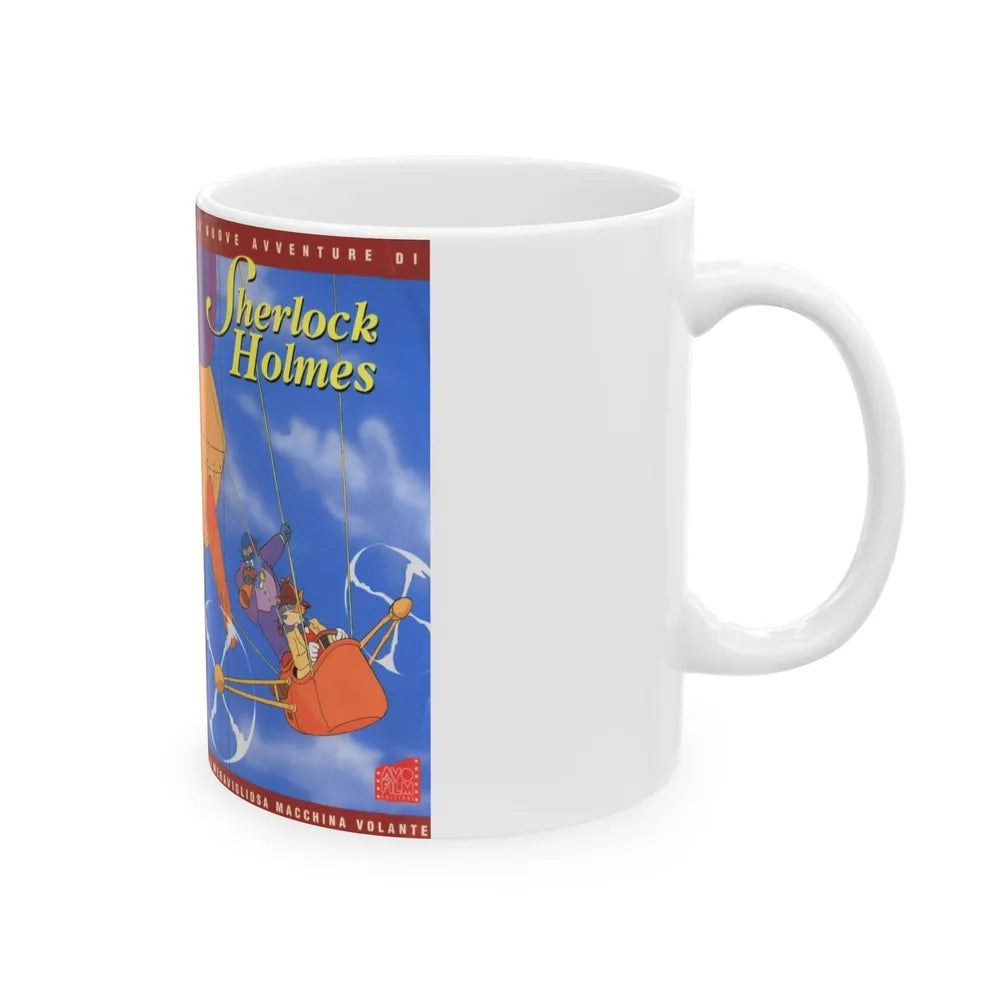 SHERLOCK HOLMES FRENCH CARTOON (VHS COVER) - White Coffee Mug-Go Mug Yourself