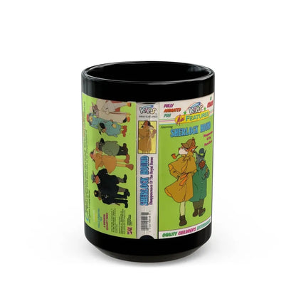 SHERLOCK HOUND DISAPPEARANCE OF THE ROYAL HORSE (VHS COVER) - Black Coffee Mug 15oz - Go Mug Yourself