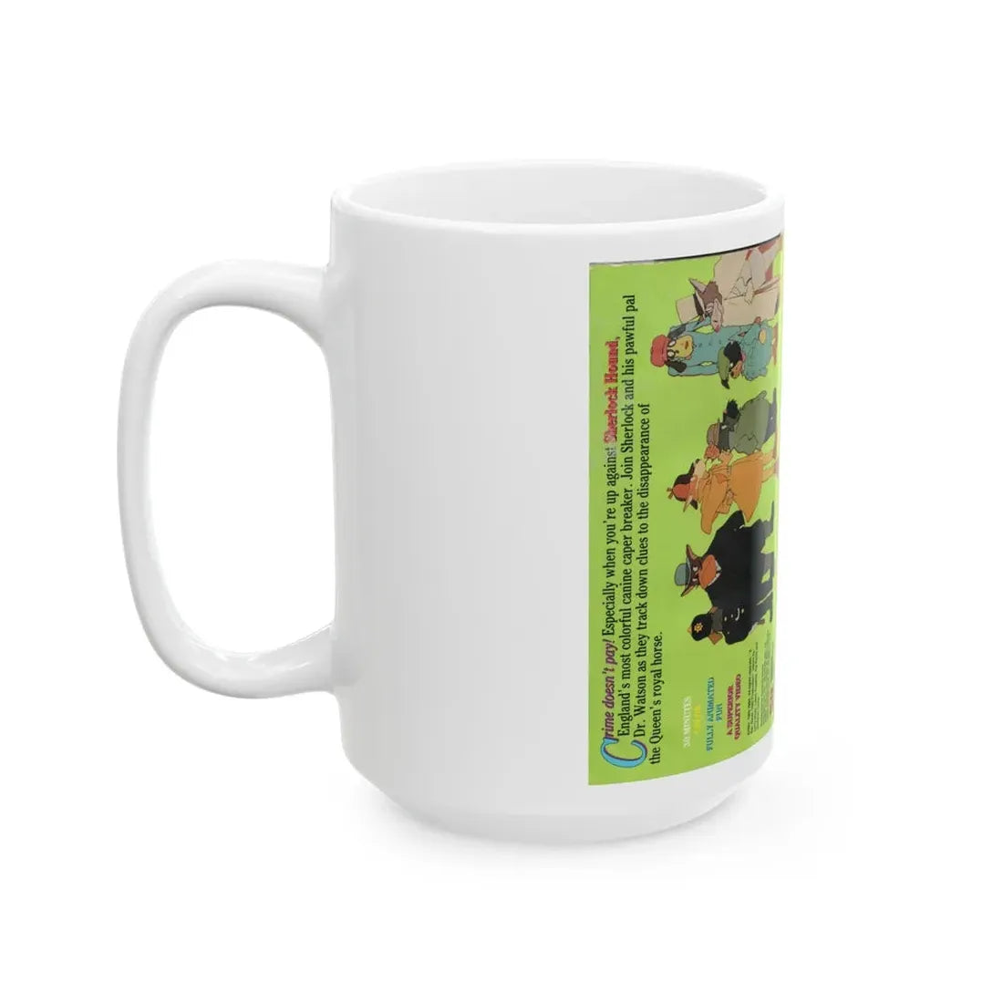 SHERLOCK HOUND DISAPPEARANCE OF THE ROYAL HORSE (VHS COVER) - White Coffee Mug - Go Mug Yourself