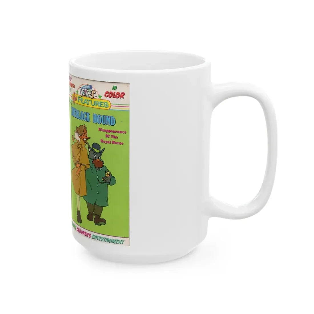SHERLOCK HOUND DISAPPEARANCE OF THE ROYAL HORSE (VHS COVER) - White Coffee Mug - Go Mug Yourself