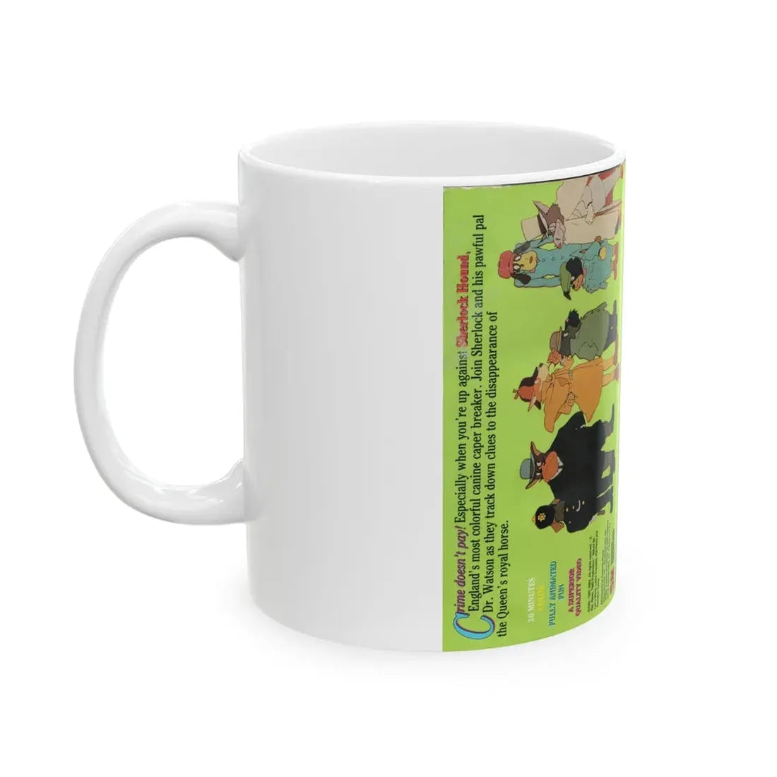 SHERLOCK HOUND DISAPPEARANCE OF THE ROYAL HORSE (VHS COVER) - White Coffee Mug - Go Mug Yourself