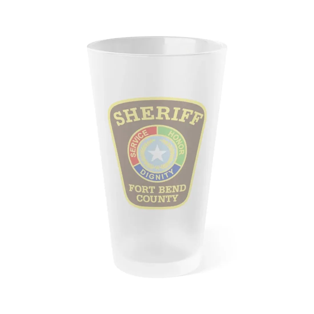 Sherrif Fort Bend County - Frosted Pint Glass 16oz 16oz Frosted - Go Mug Yourself