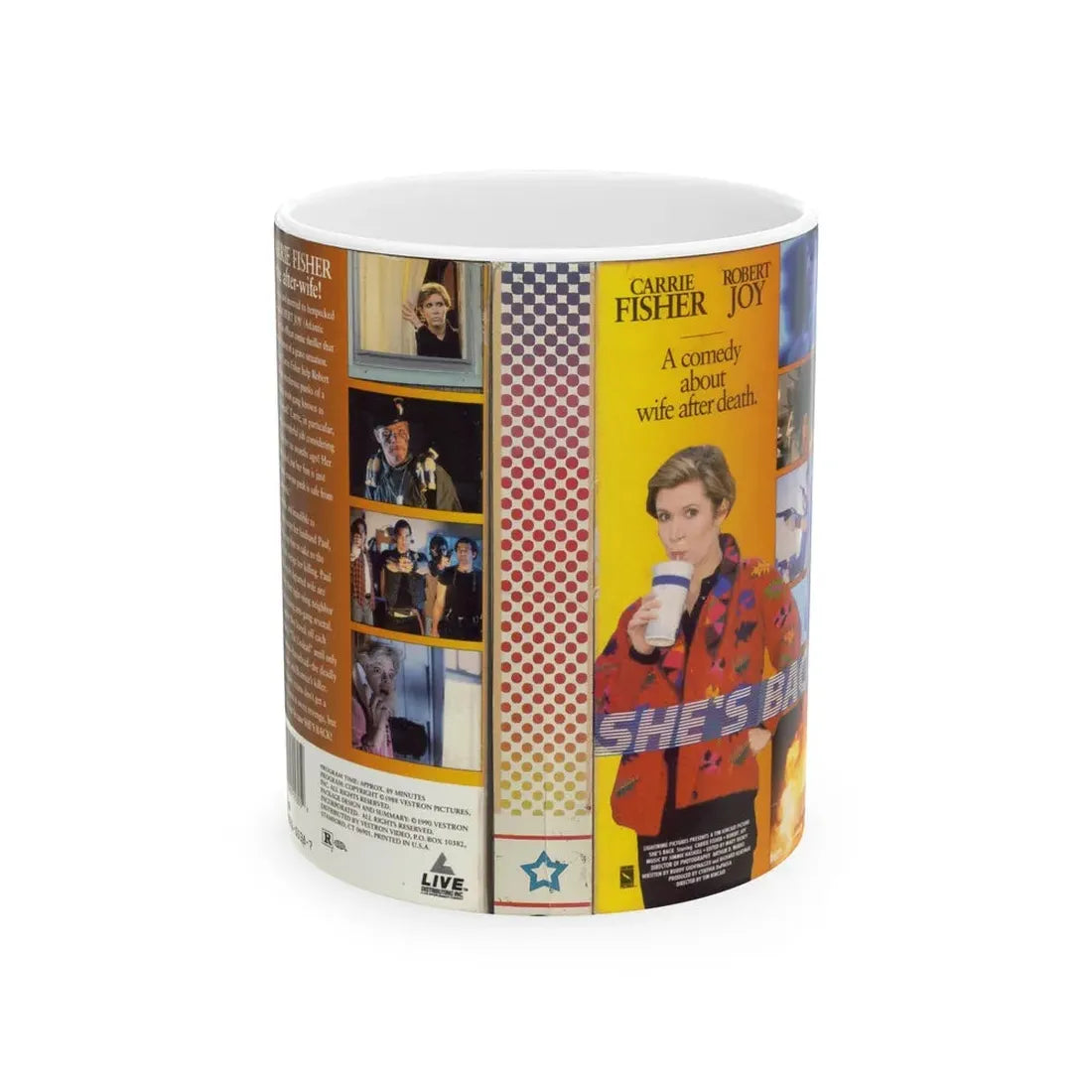 SHES BACK (VHS COVER) - White Coffee Mug 11oz - Go Mug Yourself