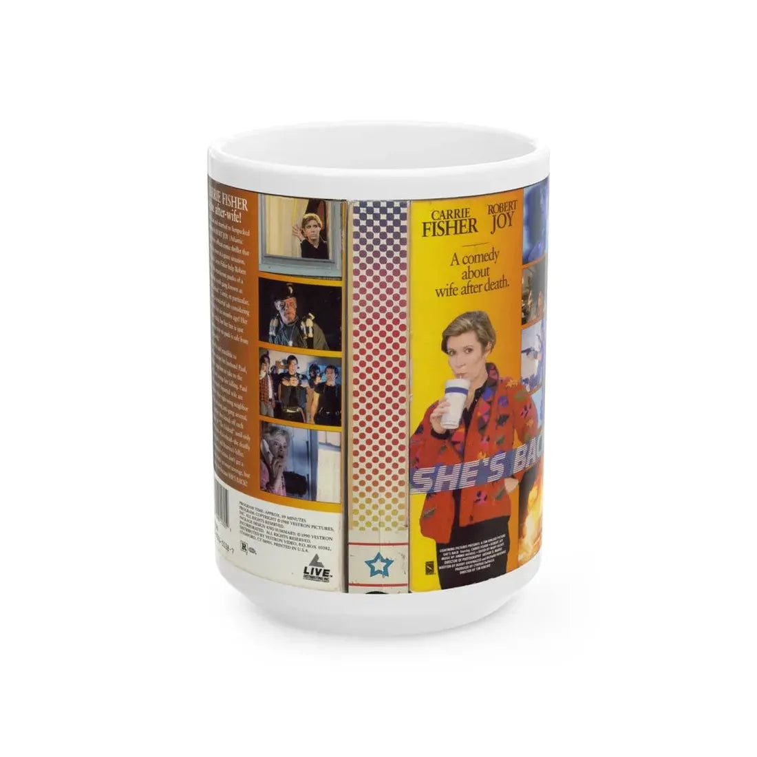 SHES BACK (VHS COVER) - White Coffee Mug 15oz - Go Mug Yourself