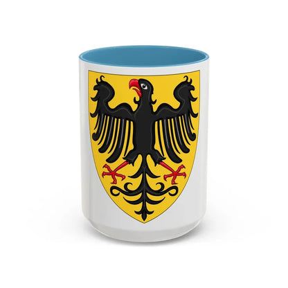 Shield and Coat of Arms of the Holy Roman Emperor (c.1300-c.1400) - Accent Coffee Mug 15oz Light Blue - Go Mug Yourself