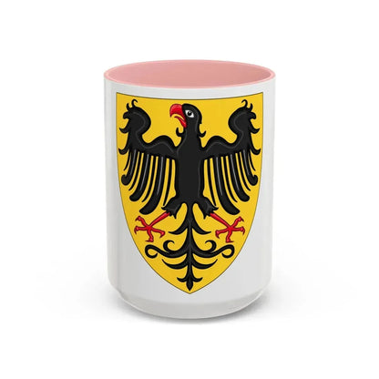 Shield and Coat of Arms of the Holy Roman Emperor (c.1300-c.1400) - Accent Coffee Mug 15oz Pink - Go Mug Yourself