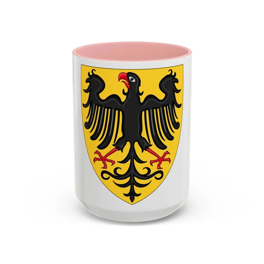 Shield and Coat of Arms of the Holy Roman Emperor (c.1300-c.1400) - Accent Coffee Mug 15oz Pink - Go Mug Yourself
