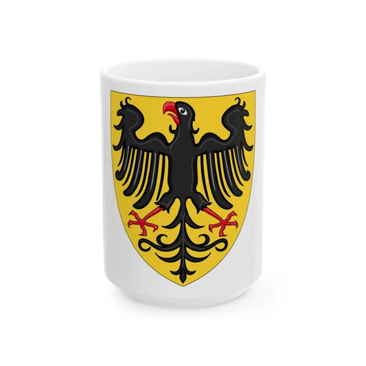 Shield and Coat of Arms of the Holy Roman Emperor (c.1300-c.1400) - White Coffee Mug-15oz-Go Mug Yourself