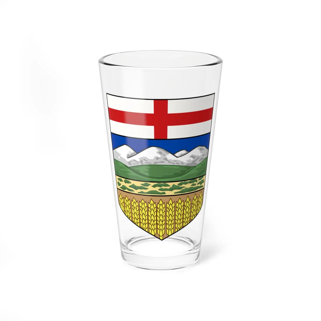 Shield of Alberta (Canada) (Coat of Arms) Pint Glass 16oz 16oz - Go Mug Yourself