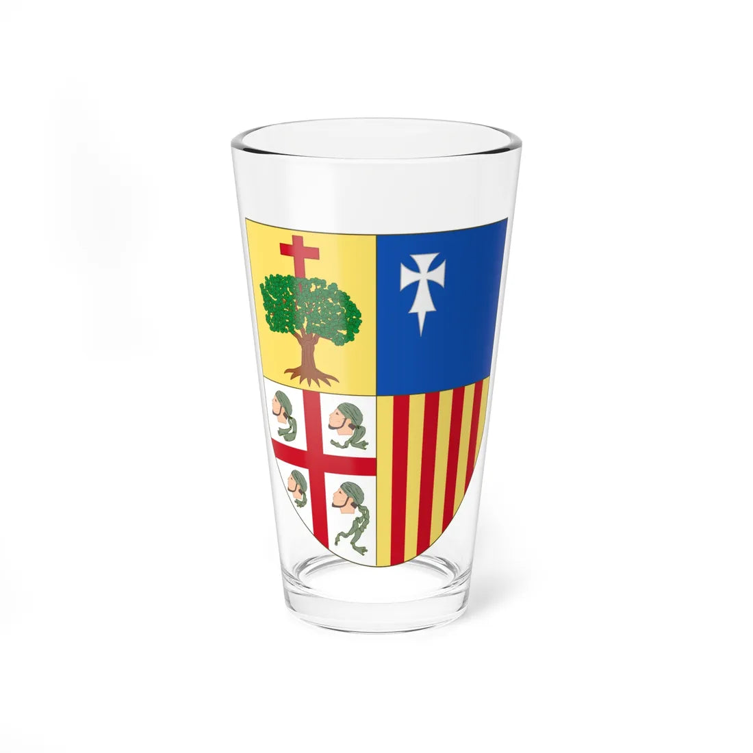 Shield of Aragon (Spain) (Coat of Arms) Pint Glass 16oz - Go Mug Yourself