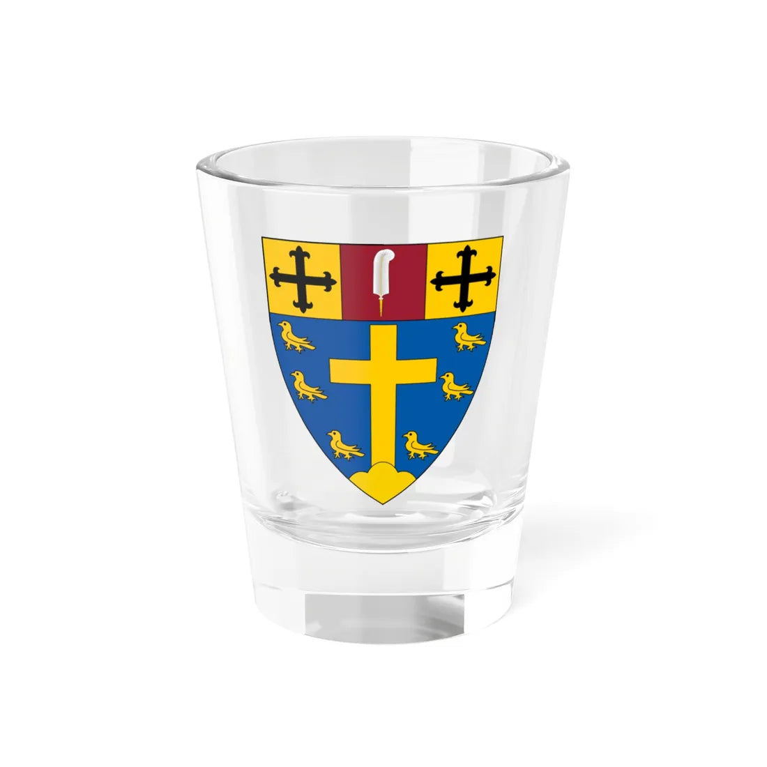 Shield of Ardingly College (England) (Coat of Arms) Shot Glass 1.5oz 1.5oz - Go Mug Yourself