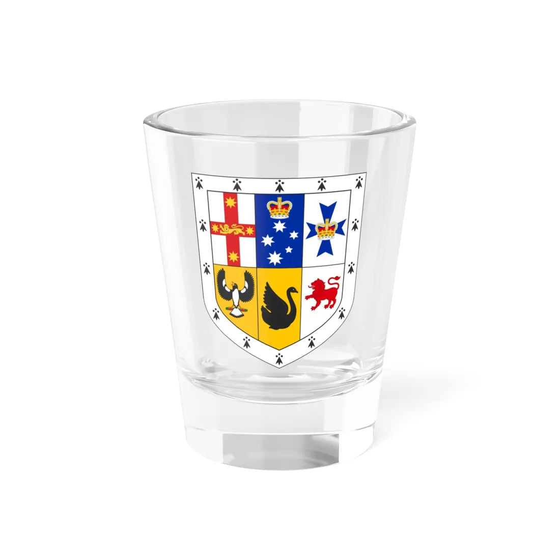 Shield of arms of Australia (Australia) (Coat of Arms) Shot Glass 1.5oz 1.5oz - Go Mug Yourself