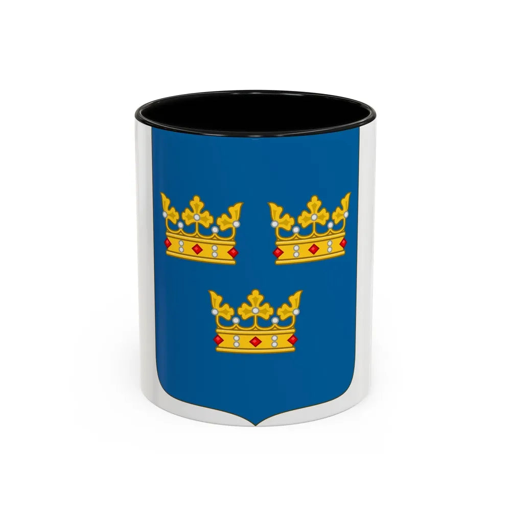 Shield of arms of Sweden - Accent Coffee Mug-11oz-Black-Go Mug Yourself