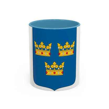 Shield of arms of Sweden - Accent Coffee Mug 11oz Light Blue - Go Mug Yourself